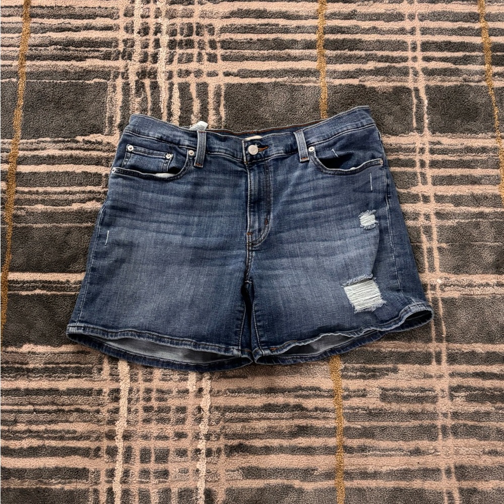 Levi's Blue Distressed Jean Shorts